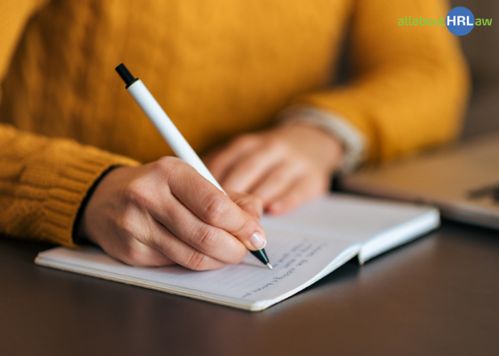 Notes with key questions for a conversation with an HR contact